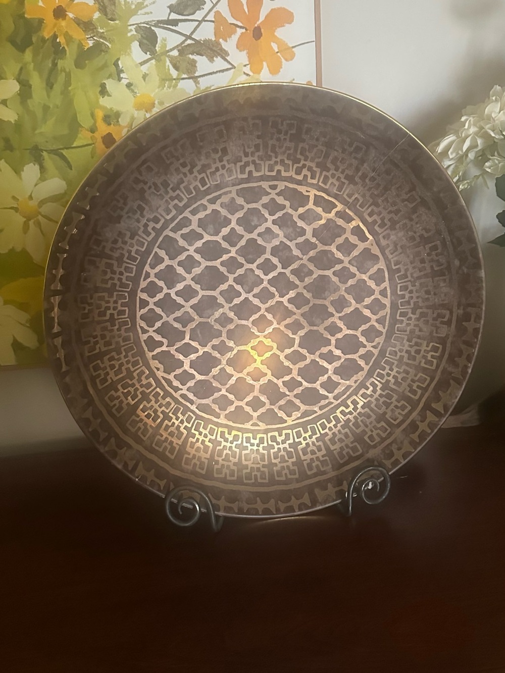 L'Objet Ceramic Serving Platter in Cream with Brown Rim -Ashanti Grey